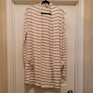 NWOT Mocha striped Cardigan - Med
